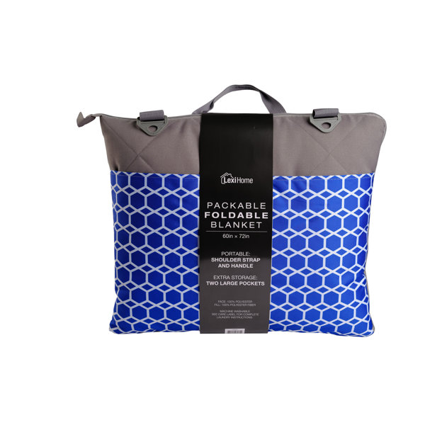 Lexi Home 60 X 72 Foldable Picnic Blanket Tote Bag Wayfair